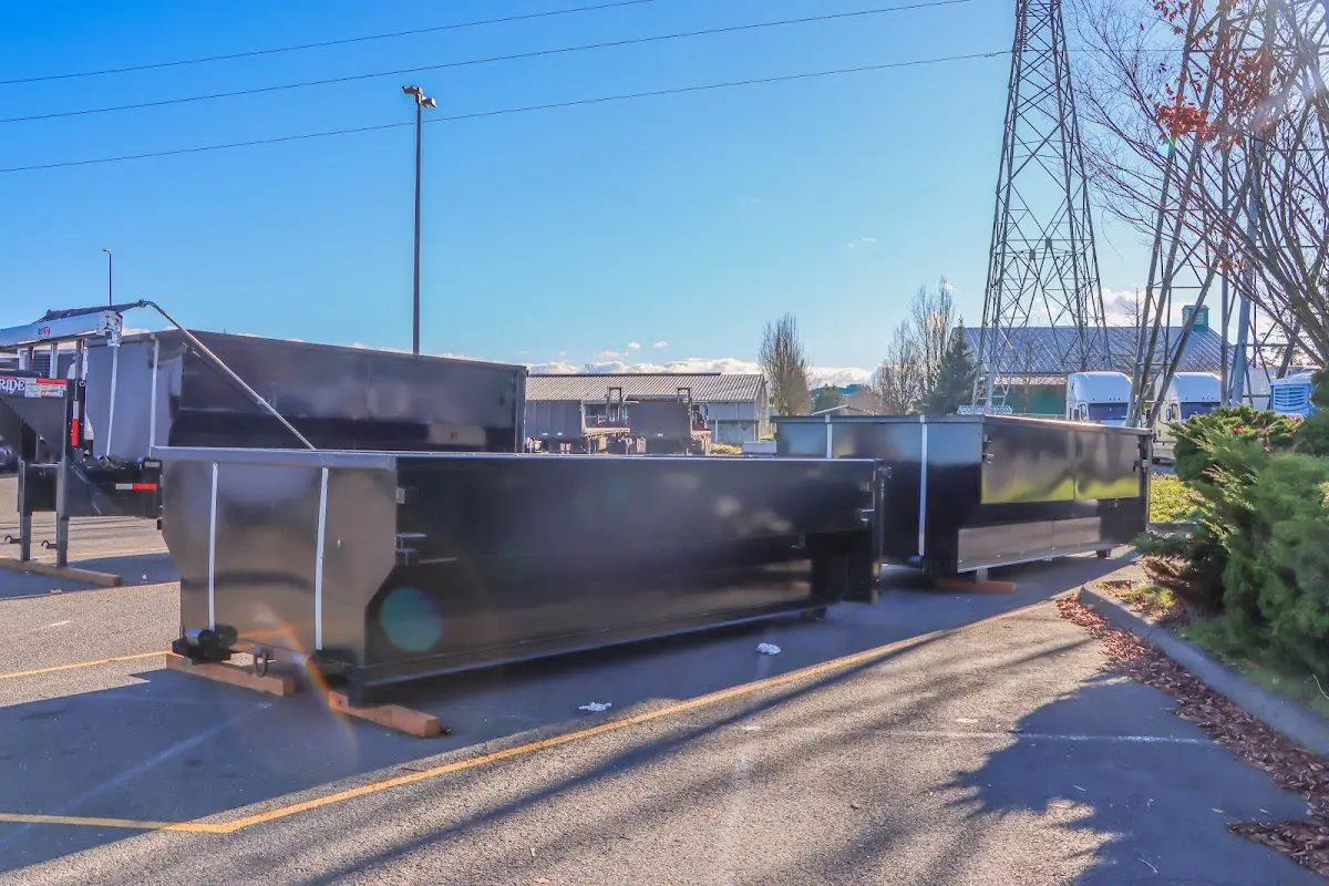 Roll-off dumpster ready for waste disposal at job site for 8 Yard Dumpster Rental in Martha Lake